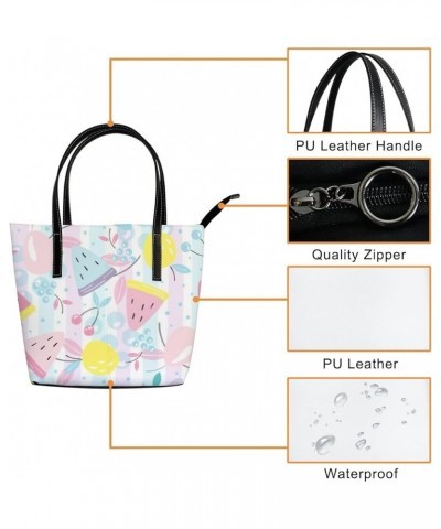 Women's Handbag,PU Leather Large Capacity Work Bag,Travel Single Shoulder Bag Cute Fruits $23.45 Shoulder Bags