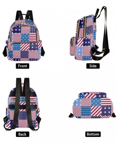 Usa Flag Quilted Backpack for Women Shoulder Bag Purses Travel Bags for Nurse Daily Work S Small $18.28 Backpacks