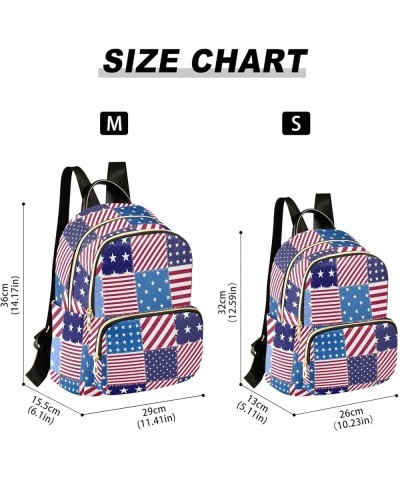 Usa Flag Quilted Backpack for Women Shoulder Bag Purses Travel Bags for Nurse Daily Work S Small $18.28 Backpacks