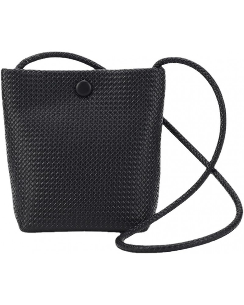 Crossbody Bag for Women Wovean Leather Small Messenger Bag for Teens Girls Black $22.24 Totes