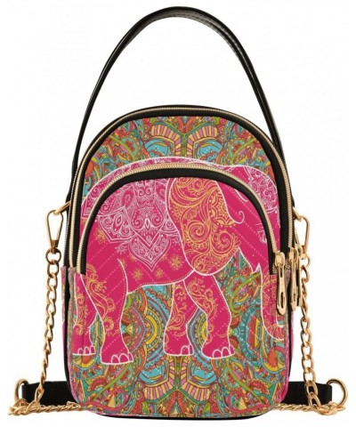 Elephant Indian Aztec Tribal Small Chain Crossbody Travel Bag Handbag Cell Phone Purse for Women $9.68 Crossbody Bags