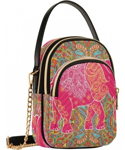 Elephant Indian Aztec Tribal Small Chain Crossbody Travel Bag Handbag Cell Phone Purse for Women $9.68 Crossbody Bags