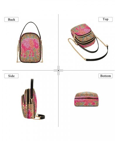 Elephant Indian Aztec Tribal Small Chain Crossbody Travel Bag Handbag Cell Phone Purse for Women $9.68 Crossbody Bags