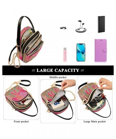 Elephant Indian Aztec Tribal Small Chain Crossbody Travel Bag Handbag Cell Phone Purse for Women $9.68 Crossbody Bags