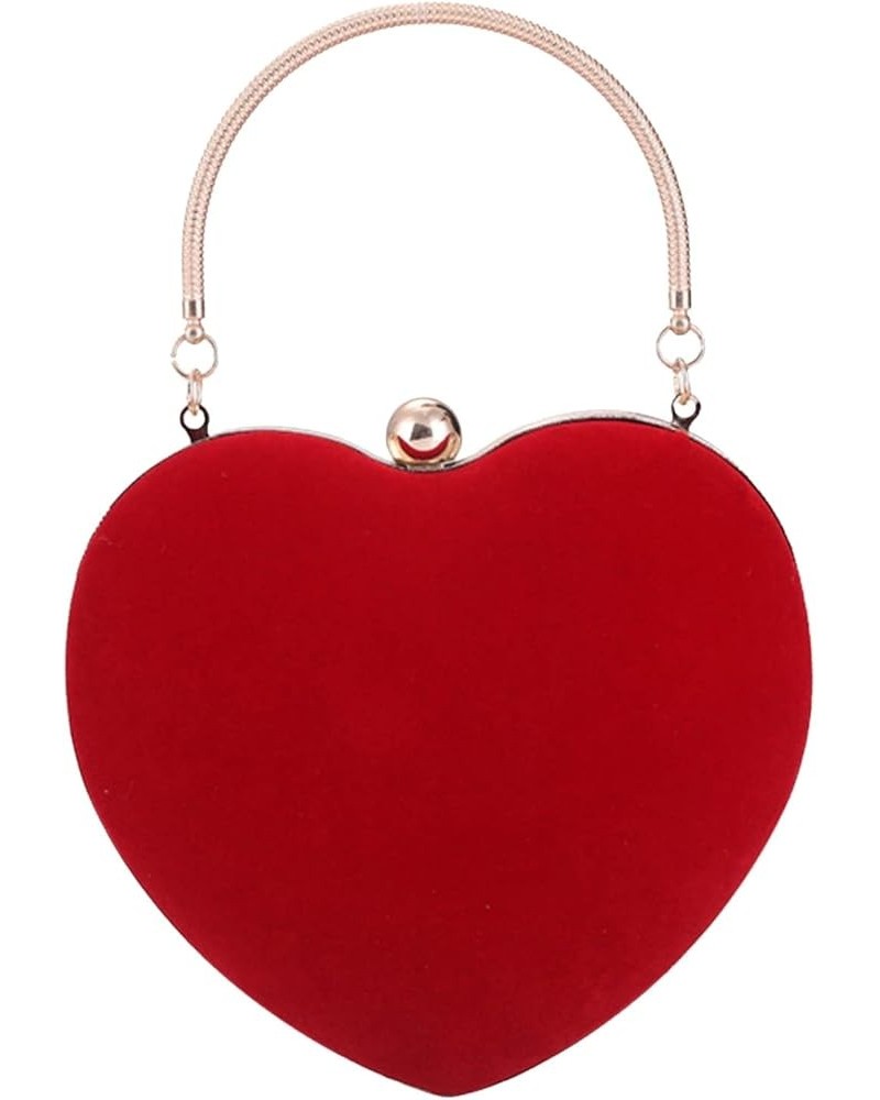 Luxury Party Clutch Purse Cute Heart Shaped Women Handbag Evening Bags Cute Clutch Wallets for Women (Black, One Size) Red On...