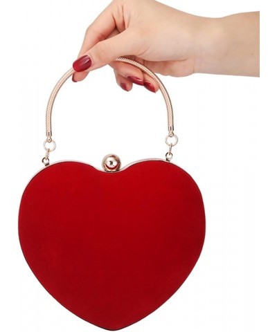 Luxury Party Clutch Purse Cute Heart Shaped Women Handbag Evening Bags Cute Clutch Wallets for Women (Black, One Size) Red On...