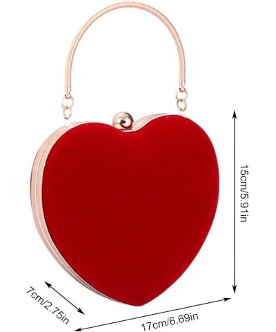 Luxury Party Clutch Purse Cute Heart Shaped Women Handbag Evening Bags Cute Clutch Wallets for Women (Black, One Size) Red On...