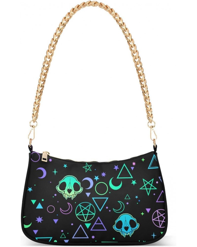 Satrry Satrs Skull Galaxy Shoulder Bag Purse for Women Tote Handbag with Zipper Closure $12.71 Totes