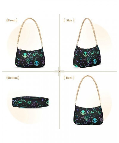 Satrry Satrs Skull Galaxy Shoulder Bag Purse for Women Tote Handbag with Zipper Closure $12.71 Totes