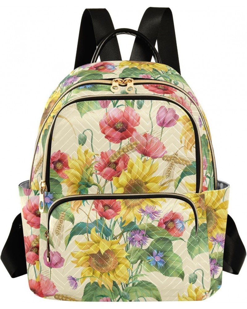 Sunflower Flowers Fashion Backpack Purse for Women Multipurpose Casual Daypack with Multi Pockets & Secured Zipper Anti-Theft...