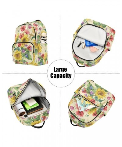 Sunflower Flowers Fashion Backpack Purse for Women Multipurpose Casual Daypack with Multi Pockets & Secured Zipper Anti-Theft...