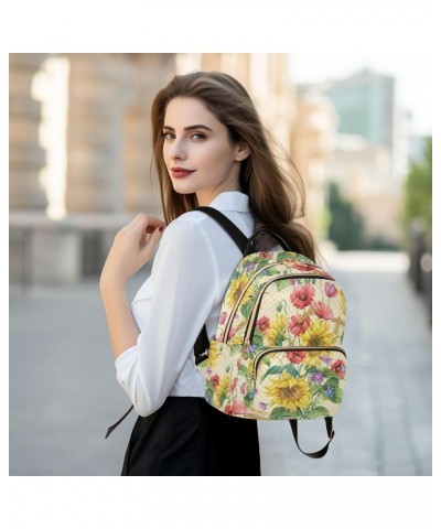 Sunflower Flowers Fashion Backpack Purse for Women Multipurpose Casual Daypack with Multi Pockets & Secured Zipper Anti-Theft...