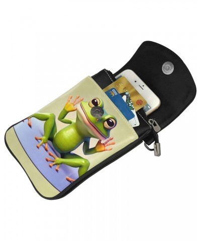 The Funny Frog Doing Yoga Crossbody, Zippered Cell Phone Wallet With Card Slot, Removable Shoulder Strap, 7.6 X 4.9 Inches $1...