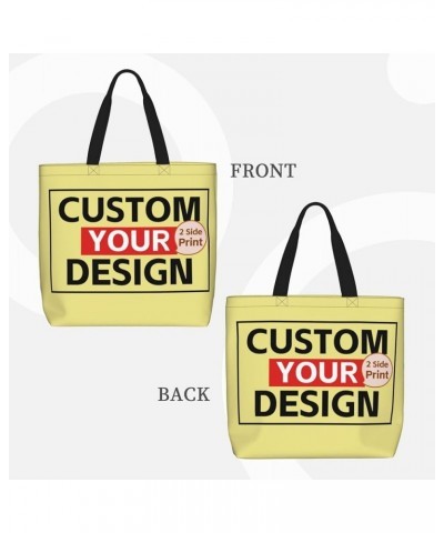 Custom Tote Bags with Team Logo Text Image Custom Bags for Small Business Personalized Tote Bags In Bulk for Girls Women Khak...