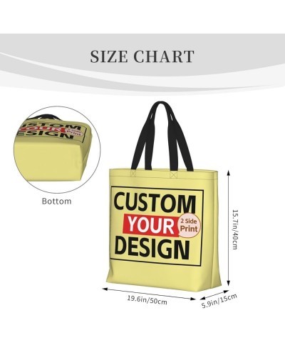 Custom Tote Bags with Team Logo Text Image Custom Bags for Small Business Personalized Tote Bags In Bulk for Girls Women Khak...