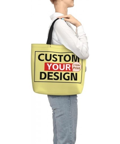 Custom Tote Bags with Team Logo Text Image Custom Bags for Small Business Personalized Tote Bags In Bulk for Girls Women Khak...