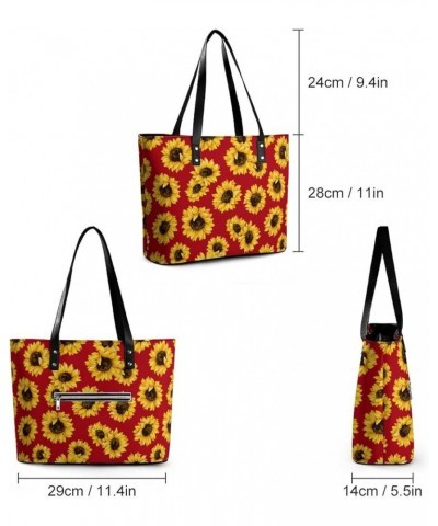 Yellow Sunflower on Red Womens Handbag Women's Crossbody Handbags Top Handle Satchel Bags for Lady Yellow Sunflower on Red $1...