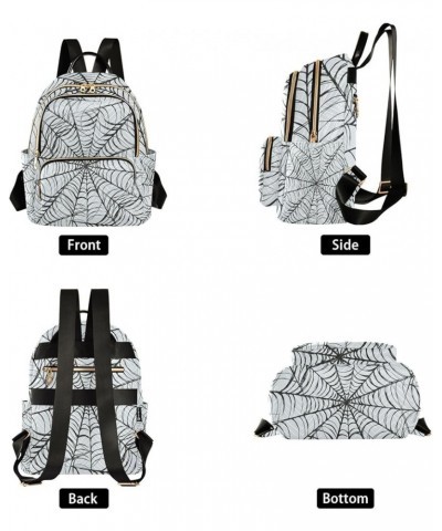 Halloween Women Backpack Spider Web Retro Grey Anti-Theft Travel Backpack with Luggage Belt Durable Lightweight Handbag Lady ...