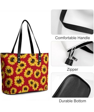 Yellow Sunflower on Red Womens Handbag Women's Crossbody Handbags Top Handle Satchel Bags for Lady Yellow Sunflower on Red $1...