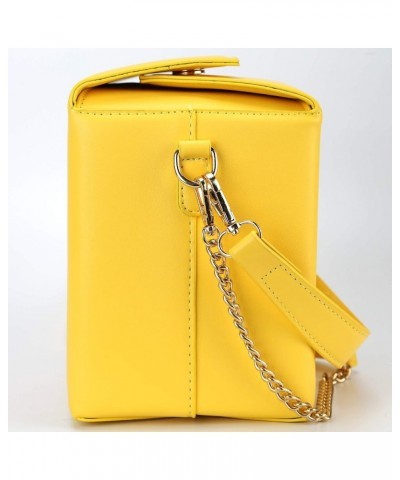 Tower Print Crossbody Shoulder Bag,Pu Chinese Takeout Box Totes Purse for Women A-yellow $9.17 Shoulder Bags