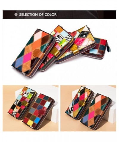 Women Wallets Genuine Leather Card Holder Organizer Purses Model Stitching Bag Wallet with Flap Phone Clutch Large Long Purse...