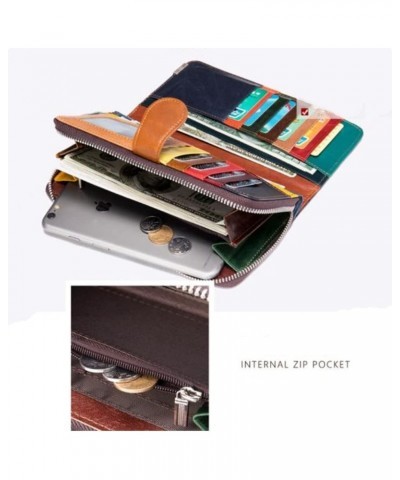 Women Wallets Genuine Leather Card Holder Organizer Purses Model Stitching Bag Wallet with Flap Phone Clutch Large Long Purse...