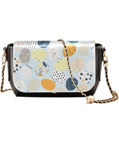 Easter Crossbody Handbag Fantasy April Cute Eggs PU Leather Shoulder Bag Sturdy Travel Pouch Compact Chic Bag for Women Every...