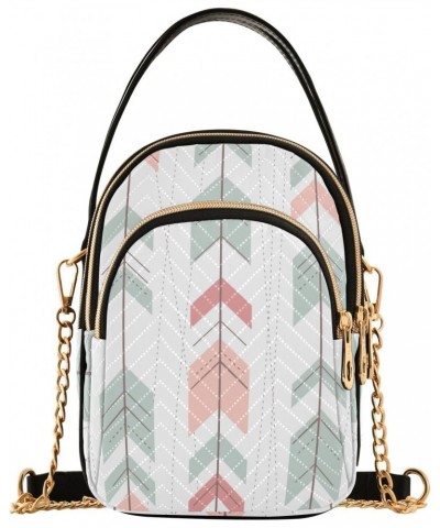 Women Crossbody Handbag Geometric Pattern in Retro Style Quilted Chain Bag $13.77 Crossbody Bags