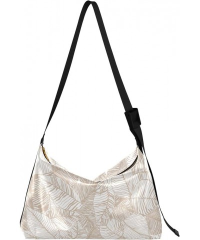 Leavesabstract Leaves Stripe Leather Shoulder Purse Hobo Large Crossbody Bags Chic Animal Print Designer Hobo Bag Leavesabstr...