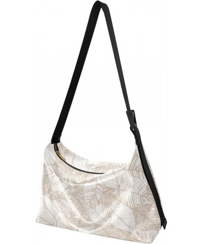 Leavesabstract Leaves Stripe Leather Shoulder Purse Hobo Large Crossbody Bags Chic Animal Print Designer Hobo Bag Leavesabstr...