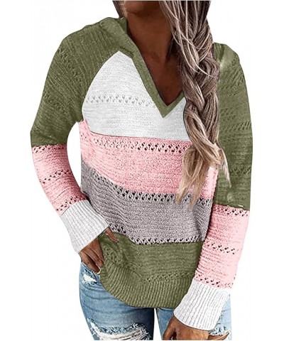 Women Fashion Cute Long-Sleeved Sweater Pullover Comfortable Crochet Sweaters Lightweight Autumn and Winter 5-army Green $7.8...