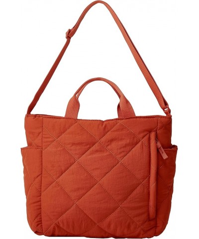 Quilted Tote Bag for Women Puff Hobo Handbag Lightweight Crossbody Bag Padding Shoulder Bag Satchel Travel Bag 2024 Orange $2...