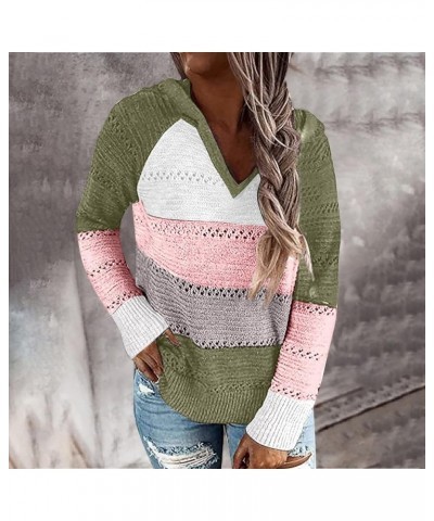 Women Fashion Cute Long-Sleeved Sweater Pullover Comfortable Crochet Sweaters Lightweight Autumn and Winter 5-army Green $7.8...