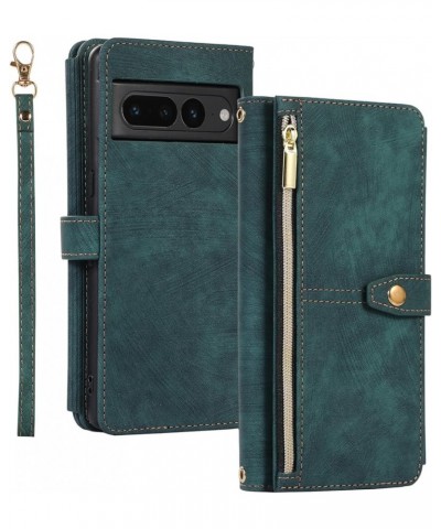 for Google Pixel 8 flip Phone case, Leather case with Nine Card Zipper Bag Black Pixel 8 Green $18.21 Others