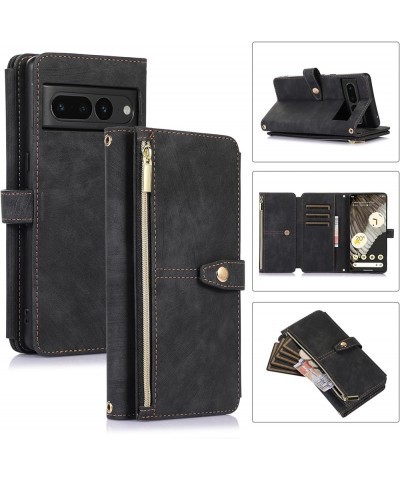 for Google Pixel 8 flip Phone case, Leather case with Nine Card Zipper Bag Black Pixel 8 Green $18.21 Others