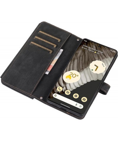 for Google Pixel 8 flip Phone case, Leather case with Nine Card Zipper Bag Black Pixel 8 Green $18.21 Others