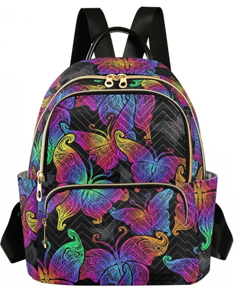 Mini Backpack Boho Butterflies Fashion Backpack Purse for Women,Handbag Shoulder Bag Casual Daypack, Ladies Gift for College ...