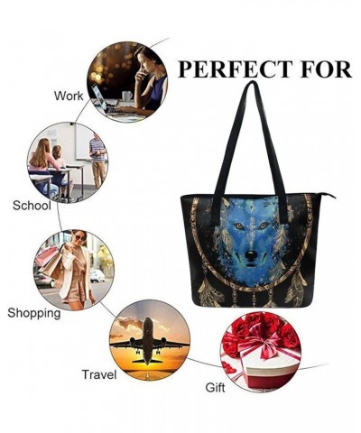 Large Capacity Work Tote Bags Leather Commuter Bag Handbags With Zipper Color425 $17.35 Totes