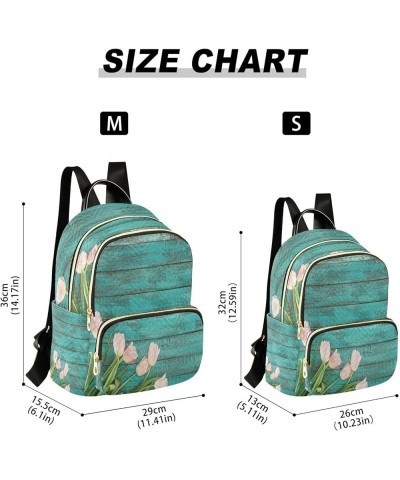 Fashion Backpack Mini Backpack Purse Casual Daily Backpack Green Broad Pink Tulip for Travel for College Work Medium $16.72 B...