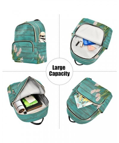 Fashion Backpack Mini Backpack Purse Casual Daily Backpack Green Broad Pink Tulip for Travel for College Work Medium $16.72 B...