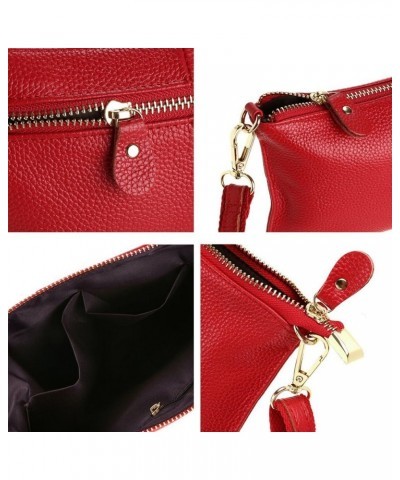 PU leather Crossbody Bag for Women Fashion Shoulder Bag Small Wristlet Clutch Purse Phone Wallets Handbag Red $24.28 Totes