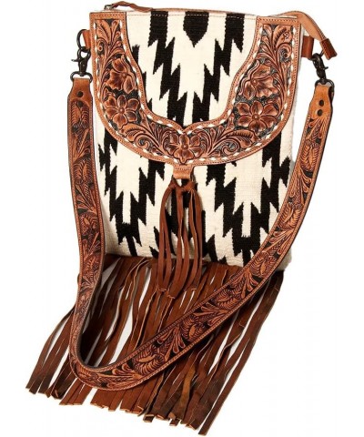 ADBGZ125H Large Crossbody Hand Tooled Saddle Blanket Genuine Leather women bag western handbag purse $66.58 Crossbody Bags