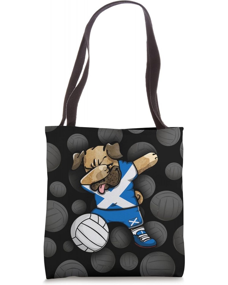 Dabbing Pug Scotland Volleyball Fans Jersey Scottish Sport Tote Bag $11.74 Totes