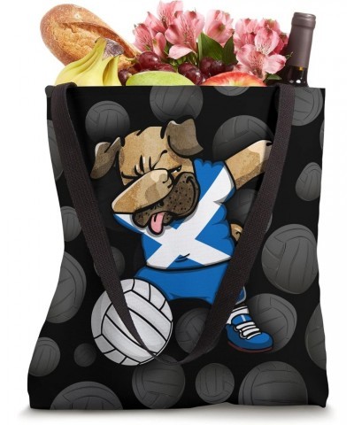 Dabbing Pug Scotland Volleyball Fans Jersey Scottish Sport Tote Bag $11.74 Totes