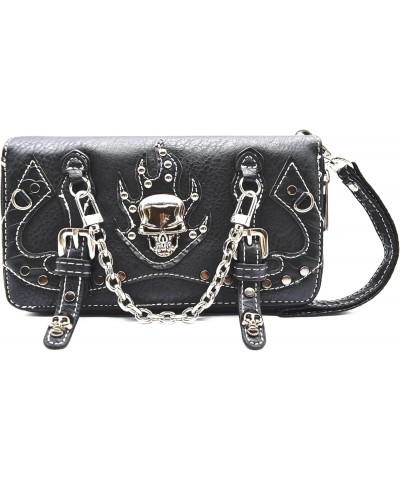 Punk Gothic Skull Chain Crossbody Handbag Removable Strap Purse Women Single Shoulder Bag/Wallet Black $31.18 Shoulder Bags