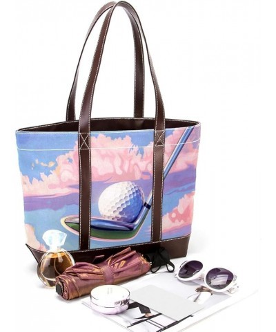 Tote Bag, Large Tote Bag, Women's Tote Handbags, Golf Balls Sky Grass, Totes for Women Design 10509 $23.51 Totes