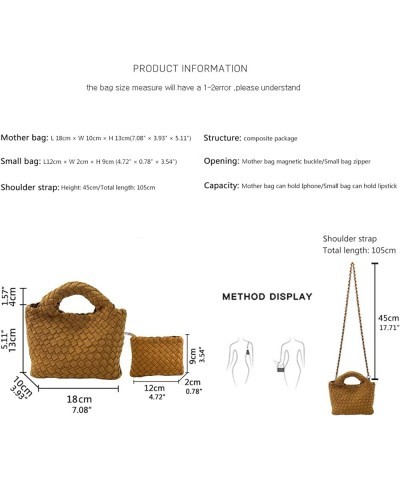 Women Handbags and Purses Woven Composite Bag Travel Pouch Phone Bag Small Tote Shoulder Bag Chain Crossbody Bag Avocado Gree...