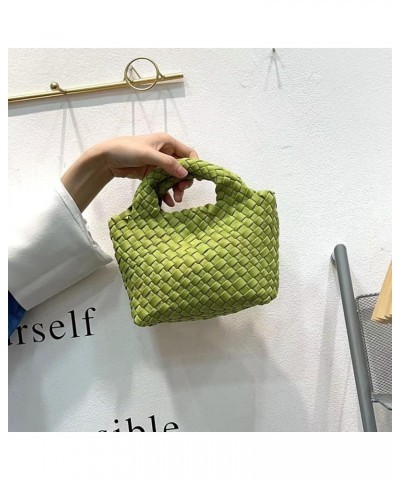 Women Handbags and Purses Woven Composite Bag Travel Pouch Phone Bag Small Tote Shoulder Bag Chain Crossbody Bag Avocado Gree...