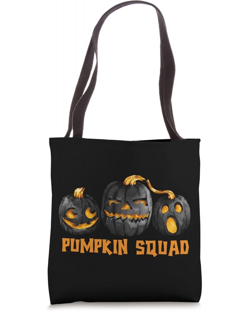 Black Pumpkin Lover Graphic For Halloween Cute Pumpkin Squad Tote Bag $17.08 Totes