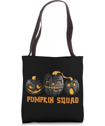 Black Pumpkin Lover Graphic For Halloween Cute Pumpkin Squad Tote Bag $17.08 Totes